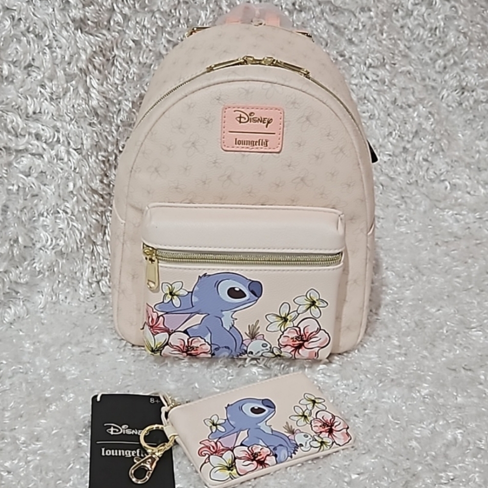 Loungefly Lilo and Stitch Floral mini back and coin purse wallet